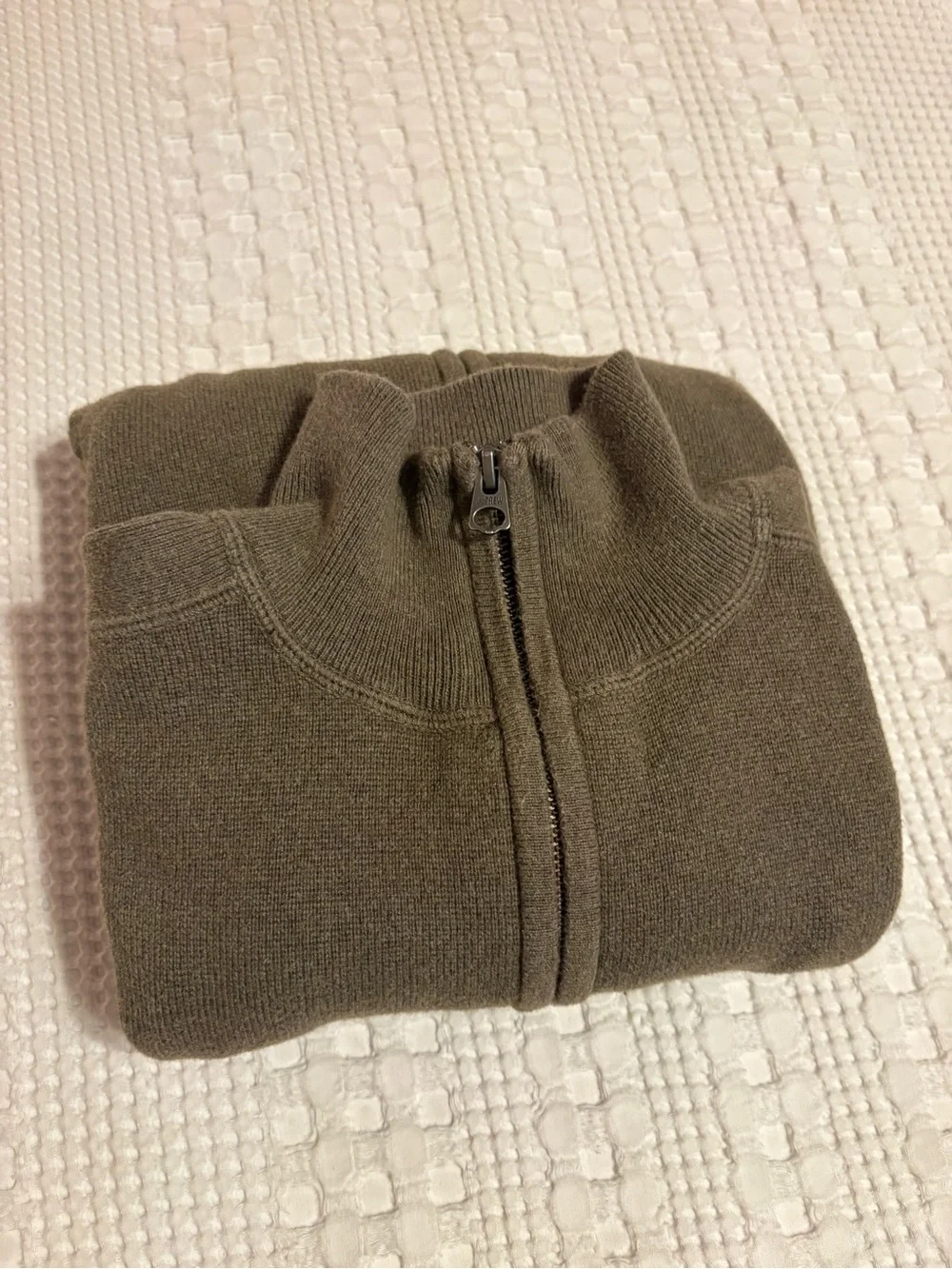 J. Crew Men's Olive Zip-Front Sweater Jacket - medium